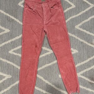 MOTHER Vintage Rose Corduroy Trousers